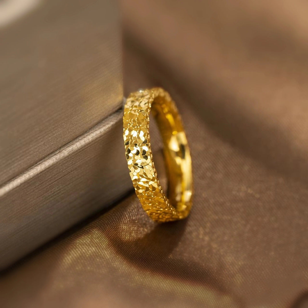 Wholesale non-fading gold broken ice couple ring fashion time broken ice ring female Valentine's Day